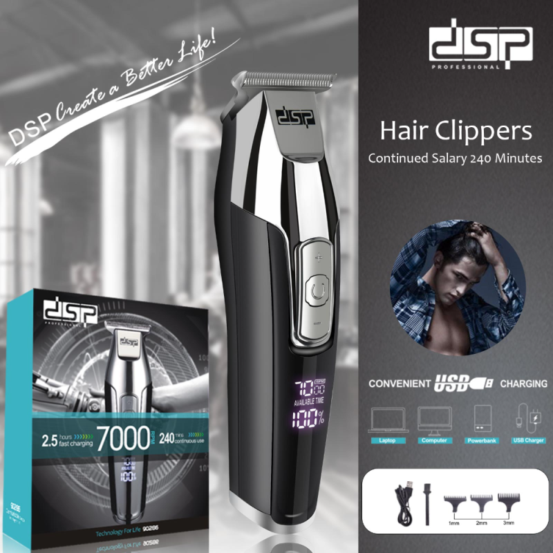 DSP men's shaver, continuous use up to 3 hours, black/gray, three levels of shaving 1 / 2 / 3, with 1 year warrantyماكينة حلاقة رجالية من ماركة دي اس بي استخدام متواصل حتى ٣ ساعات متواصلة أسود/رمادي ثلاث مستويات للحلاقة ١ / 2 / 3 مع ضمان لمدة عام DSP men's shaver, continuous use up to 3 hours, black/gray, three levels of shaving 1 / 2 / 3, with 1 year warrantyماكينة حلاقة رجالية من ماركة دي اس بي استخدام متواصل حتى ٣ ساعات متواصلة أسود/رمادي ثلاث مستويات للحلاقة ١ / 2 / 3 مع ضمان لمدة عام